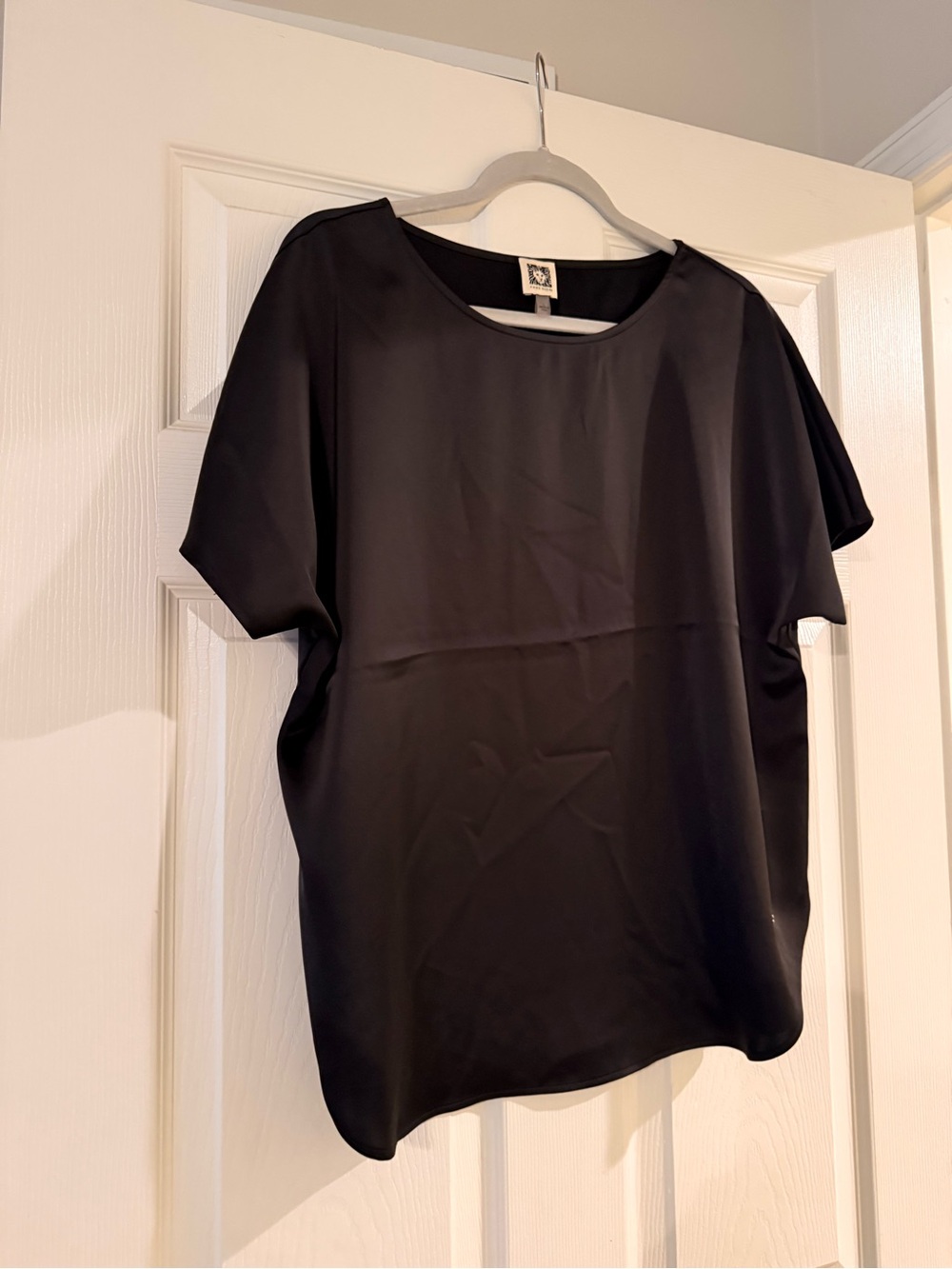 Anne Klein Black Crewneck Pullover